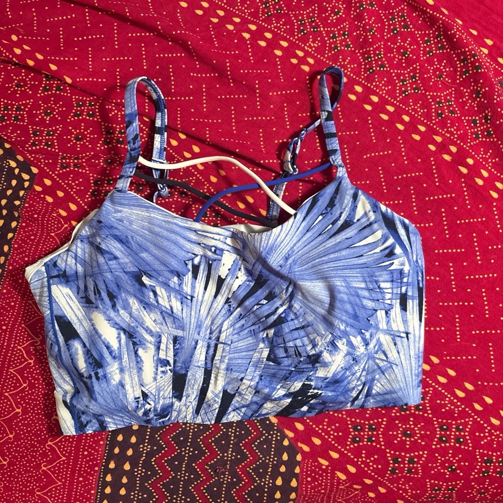 New balance NWOT Blue Patterned Strappy Sports Bra